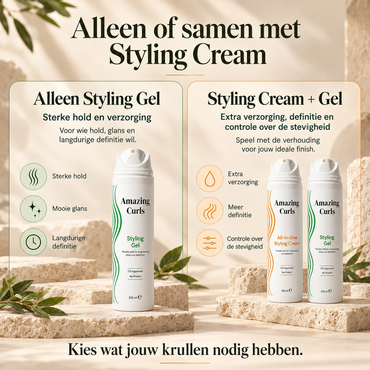 Styling Gel van Amazing Curls voor sterke hold, glans en langdurige definitie van krullen