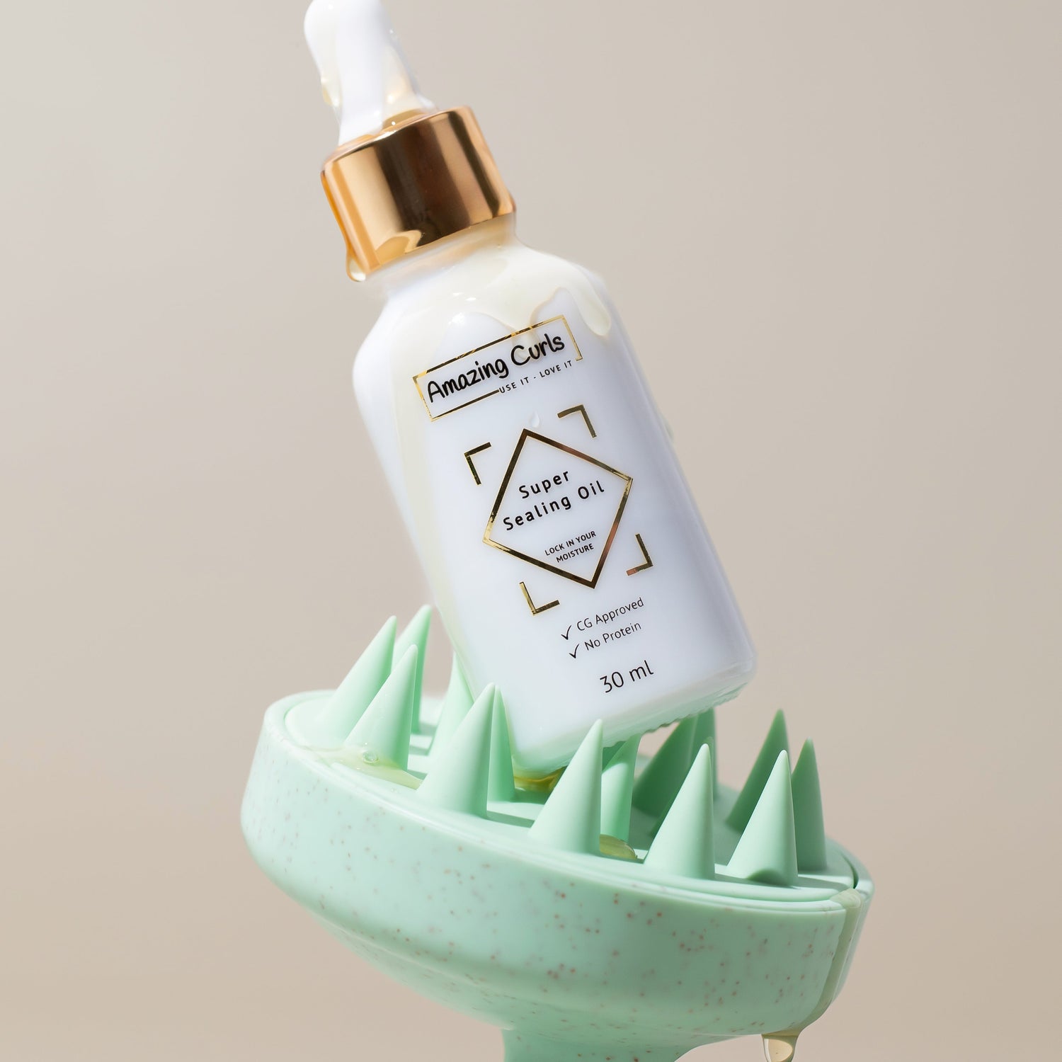 uper Sealing Oil naast leave‑in en styling cream – perfect voor LOC methode en haarolie krullen