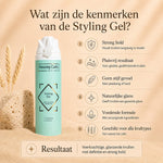 kenmerken styling gel voor krullen - sterke hold gel - voedt met sheaboter