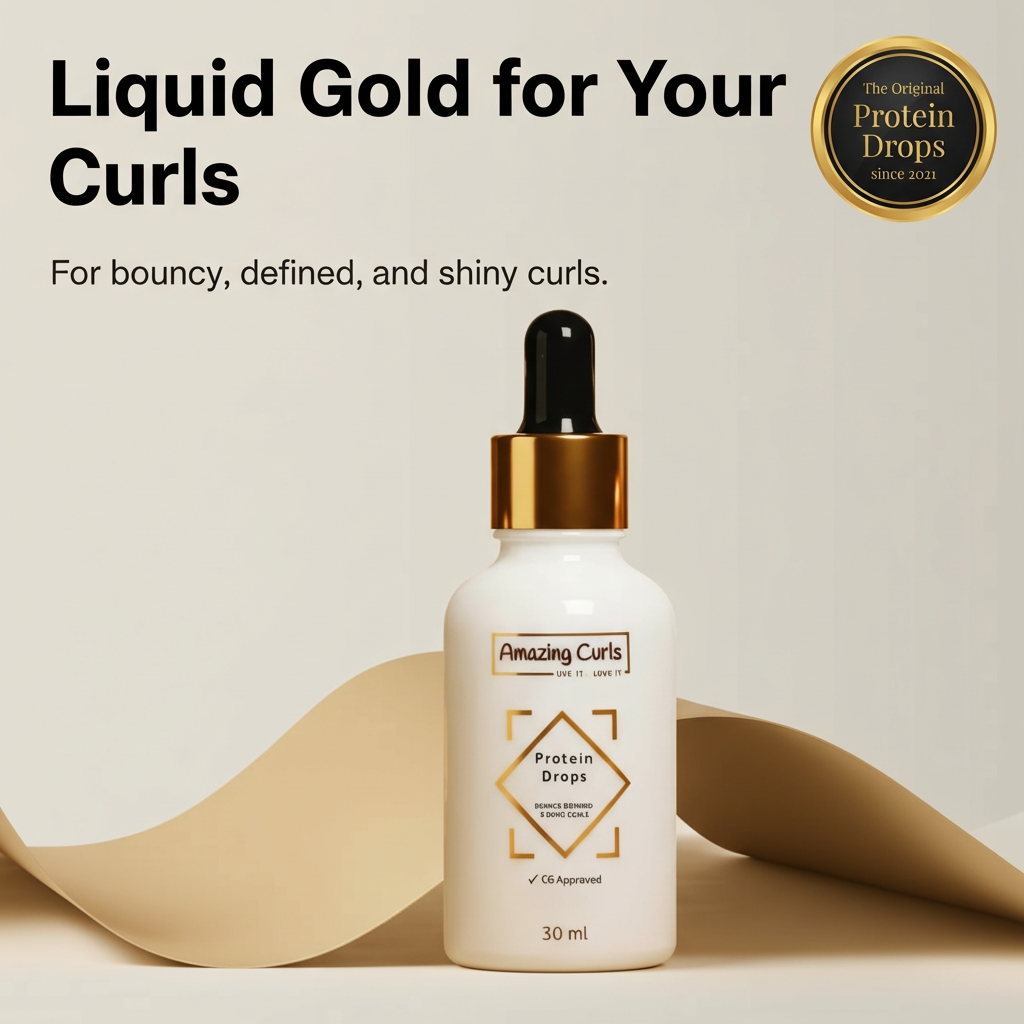 The originele protein drops since 2021 op de markt. Het vloeibaar goud voor je krullend haar.
