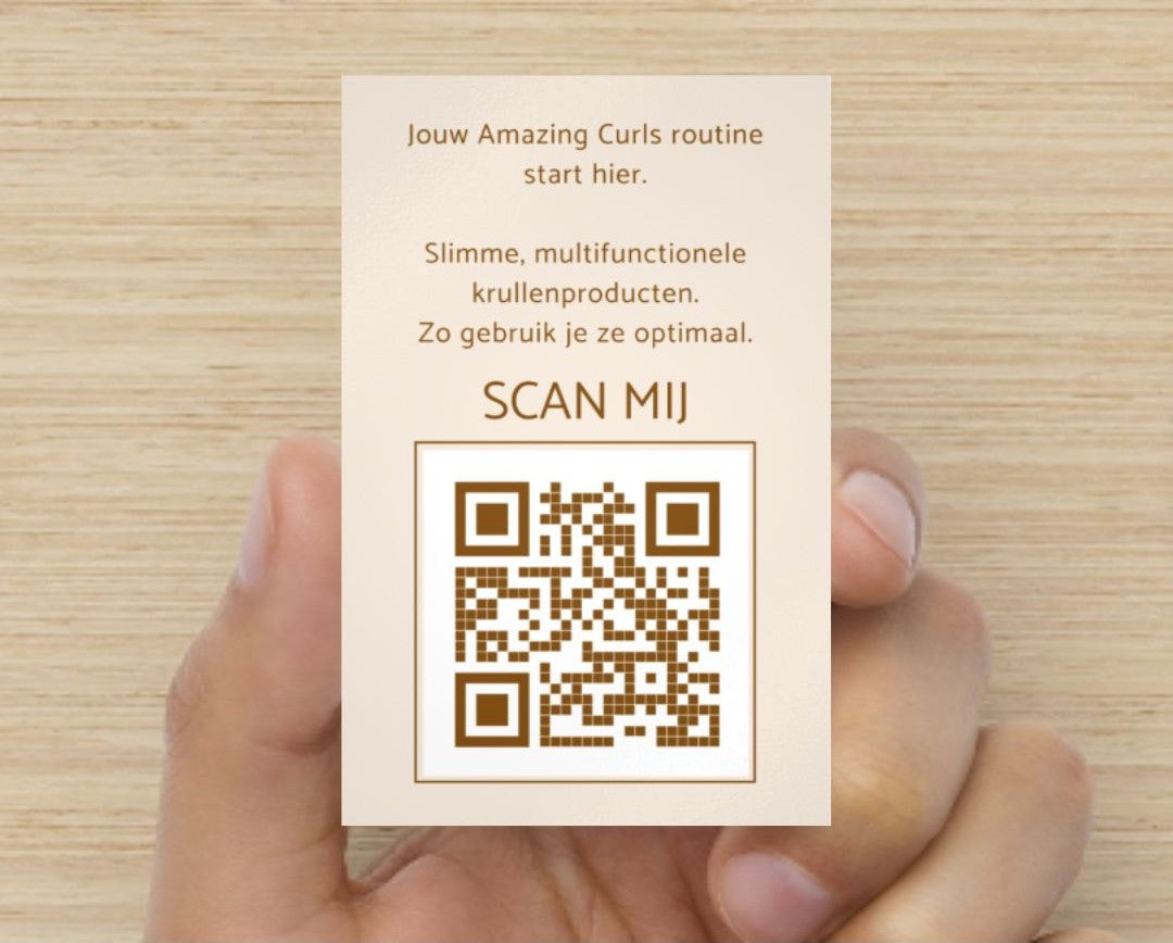 Gebruik Amazing Curls producten - scam my kaartje - QR code