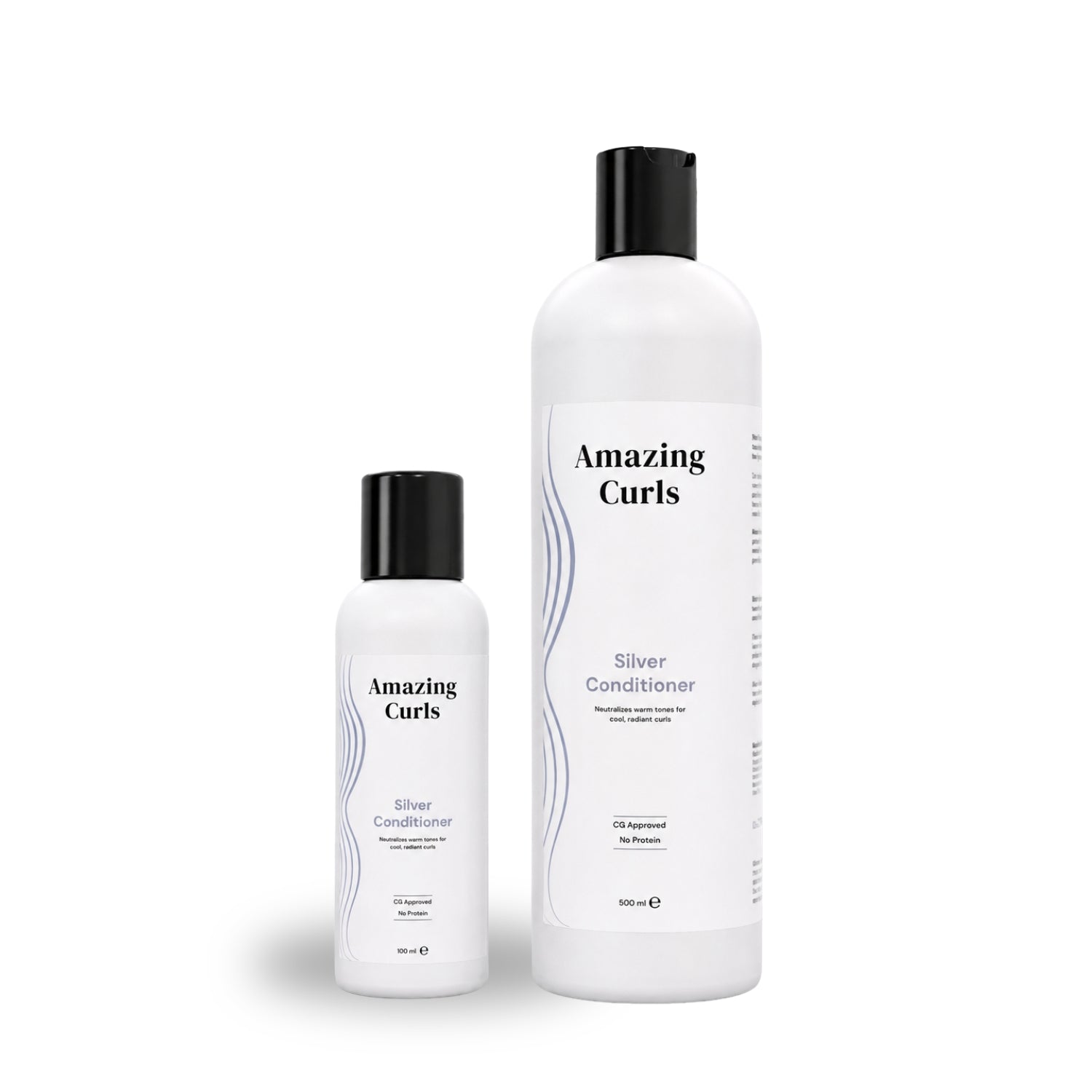 Silver Conditioner van Amazing Curls voor verzorging en neutraliseren van geeltonen bij krullend haar volgens cgmethode.