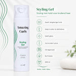 Witte fles Styling Gel van Moisture Bundel voor langdurige hold, glans en definitie van krullend haar zonder proteïne.