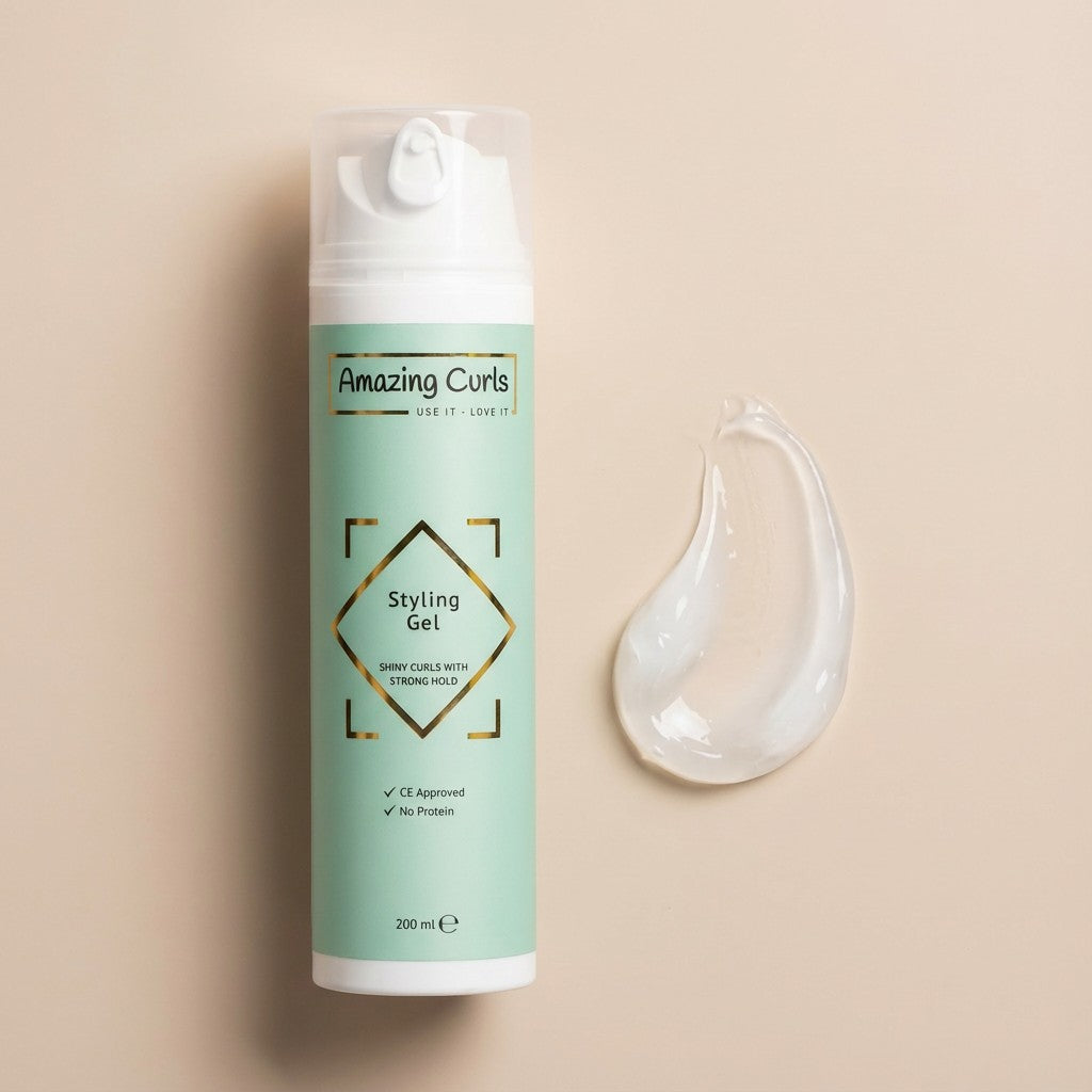 Fles Styling Gel van Amazing Curls voor krullenproducten en cgmethode gebruik bij krullendhaar