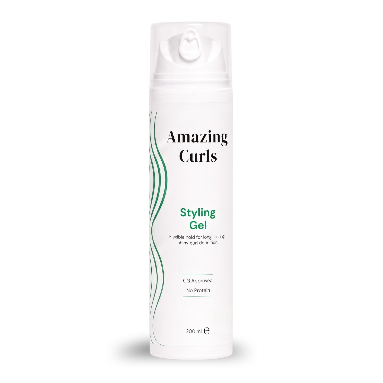 Styling Gel van Amazing Curls voor krullen met sterke hold, zonder poeder, geschikt voor krullend haar en cgmethode.
