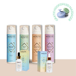 Set krullenproducten including shampoo, styling gel, treatment en olie met gratis hoofdhuid massager, De Ultieme Krullenroutine.